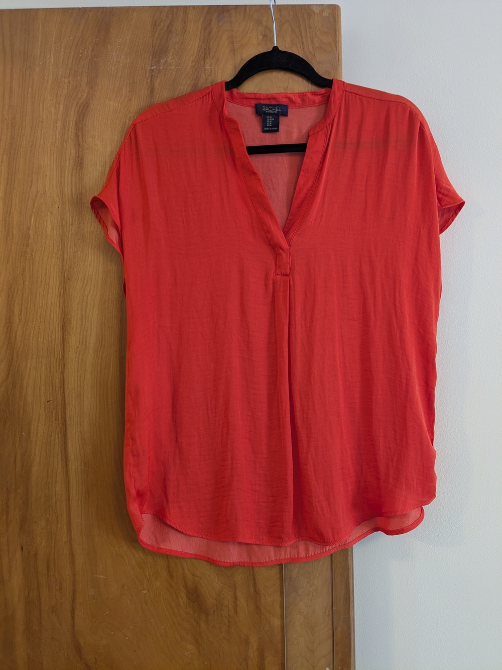 Rachel Roy Split-Neck Short Sleeve Blouse